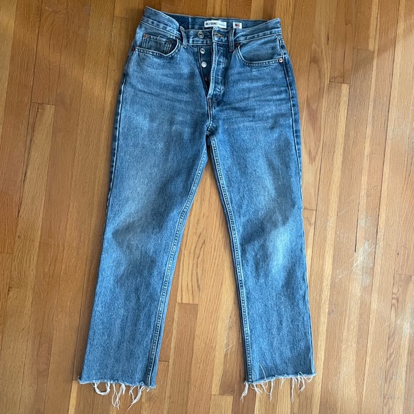 RE/DONE high rise stove pipe jeans size 25 - Picture 3 of 5